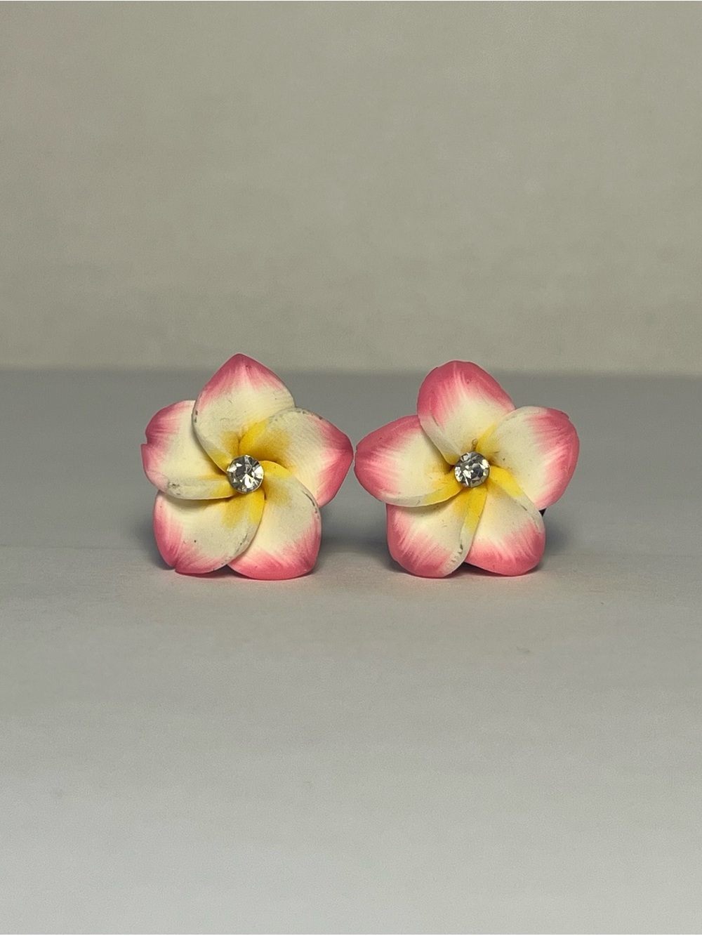 Floral Plumeria in Plugs with Pink and Yellow Petals